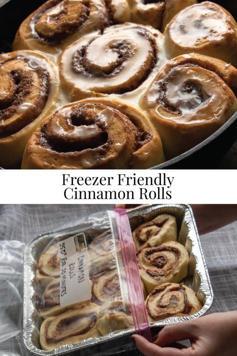 Freezer Buns, Cinnamon Rolls Christmas, Freezer Desserts, Freezer Dinners, Freezer Friendly Meals, Freezable Meals, Cinnamon Roll Dough, Homemade Cinnamon Rolls, Freezer Meal Prep