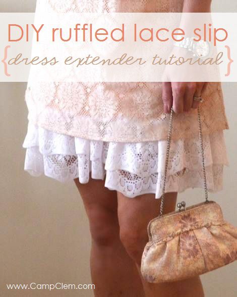 Lace Slip Skirt, Slip Extender, Diy Ruffle, Shirt Extender, Skirt Extender, Dress Extender, Skirt Diy, Diy Vetement, Repurposed Clothing