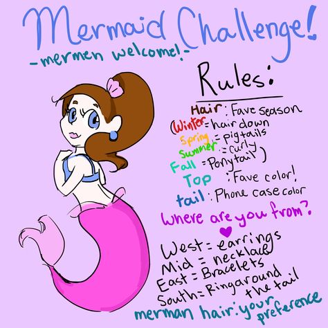 Two People Challenges, Mermaid How To Draw, Draw Mermaid, Mermaid Oc Challenge, Mermaid Oc Generator, How Do You Become A Mermaid, Character Art Mermaid, Mermay Prompt, Mermaid People Drawings