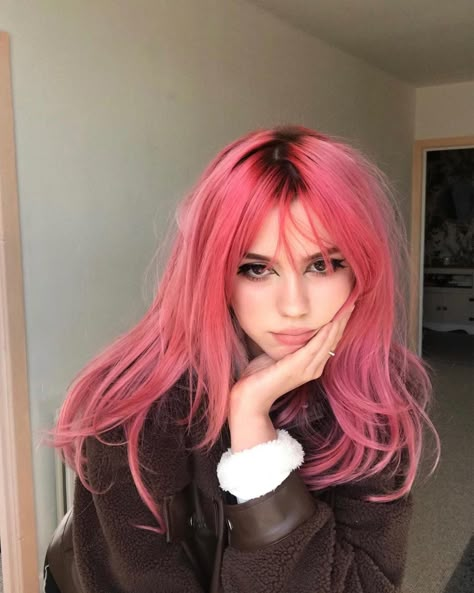 Pink Hair Aesthetic, Hair Aesthetic, Cool Hair, Hair Inspo Color, Aesthetic Hair, Hair Stuff, Hair Dye, Hair Colour, Pink Hair