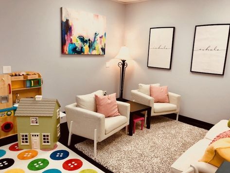 Therapy Waiting Room, Psychology Office Design, Child Therapy Room, Counseling Office Space, Counselling Room Design, Child Therapy Office, Counseling Office Design, Therapist Office Design, Play Therapy Office