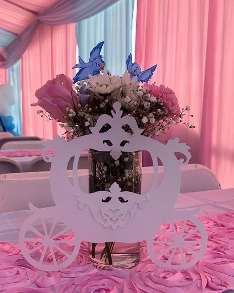 Cinderella Theme Centerpieces, Cinderella Centerpiece Ideas, Cinderella Centerpiece, Cinderella Theme, Bear Jacket, Birthday Inspo, Bday Girl, Centerpiece Ideas, 5th Birthday