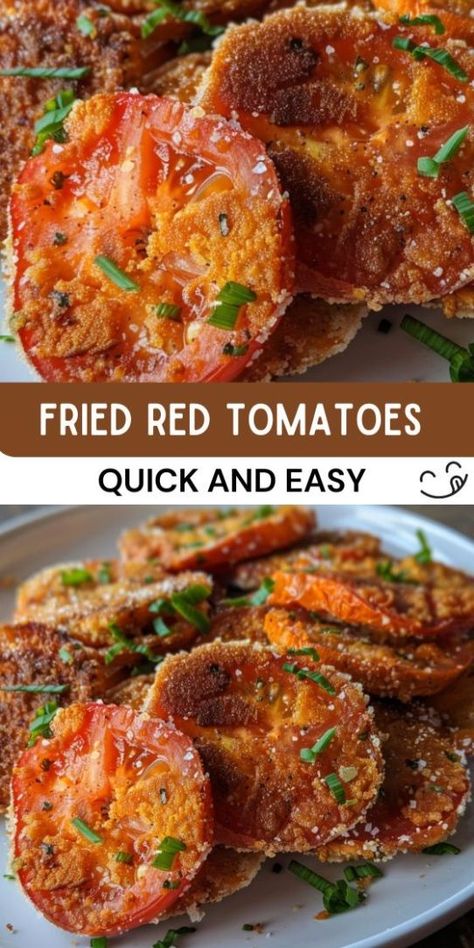 Fried Red Tomatoes Fried Green Tomatoes Recipe Easy, Fried Green Tomatoes Recipe, Fried Tomatoes, Lunch Appetizers, Beef Casserole Recipes, Fried Green Tomatoes, Red Tomato, Air Fryer Recipes Easy, Green Tomatoes