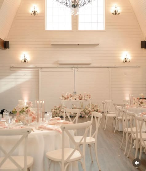 White & pink wedding reception Wedding Reception Indoor Simple, Pale Pink Wedding Theme, Light Pink Wedding Theme, White Pink Wedding, Pink Wedding Receptions, Pale Pink Weddings, Baby Pink Wedding, Pastel Pink Weddings, Pink And White Weddings