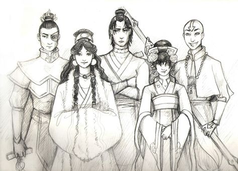 Older gaang Older Gaang, Gaang Fanart, The Gaang Avatar, Gaang Avatar, Atla Oc, Oc Family, Children Of The Revolution, Zuko And Katara, Avatar Zuko