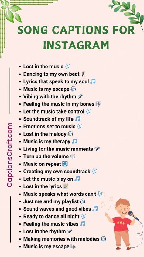 Discover the perfect song captions for your Instagram posts! From heartfelt lyrics to catchy lines, find the best caption to express yourself. Song Captions For Instagram, Songs Captions, Instagram Captions Songs, Instagram Lyrics, Catchy Lines, Song Captions, Perfect Song, Song Lines, Music Is My Escape