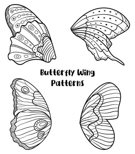 Butterfly Wing Patterns Butterfly Ideas, Butterfly Wings Pattern, Wings Pattern, Appliqué Designs, Printable Butterfly, Butterfly Patterns, Butterfly Stencil, Butterfly Designs, Sketching Ideas