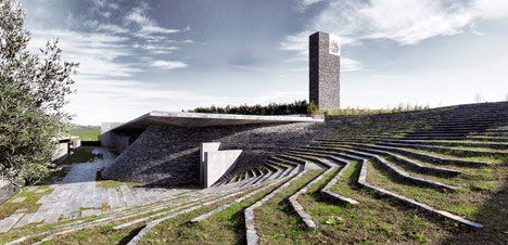 Sancaklar Mosque by Emre Arolat Architects Sancaklar Mosque, Landscape Planning, Architecture Cool, Terraced Landscaping, Mosque Design, Plans Architecture, Design Cv, Outdoor Theater, Mosque Architecture