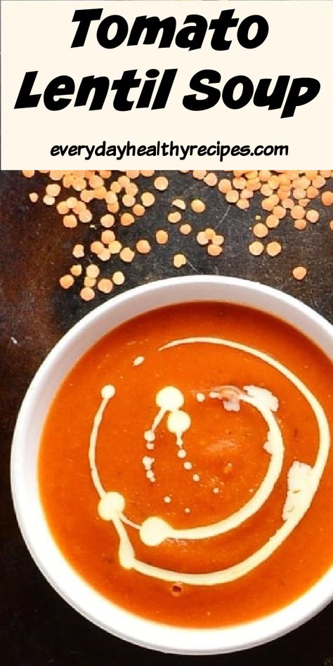 Tomato And Lentil Soup, Tomato Lentil Soup, Tomato Lentils, Cream Of Tomato, Uk Food, Red Lentil Soup, Vegan Soup Recipes, Food Blogging, Sweet Potato Soup