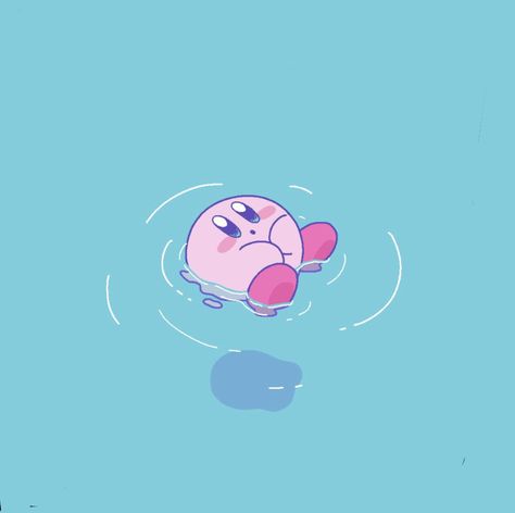 Kirby In Water, Kirby Wallpaper Desktop, Cocoppa Wallpaper, Minimalist Icons, Kirby Art, Ipad Background, Wallpaper Doodle, Super Mario Art, Mario Art