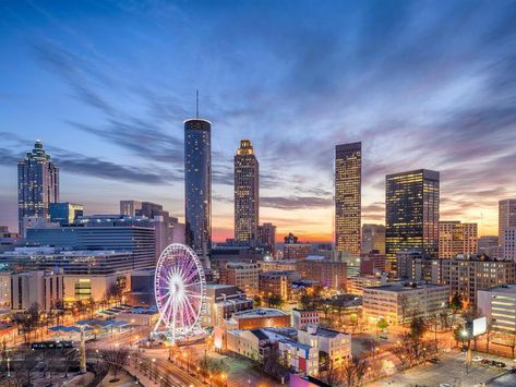 Atlanta Skyline, Best Places To Retire, Atlanta Photography, Georgia Usa, Winter Vacation, Digital Nomad, Atlanta Georgia, Best Cities, City Skyline