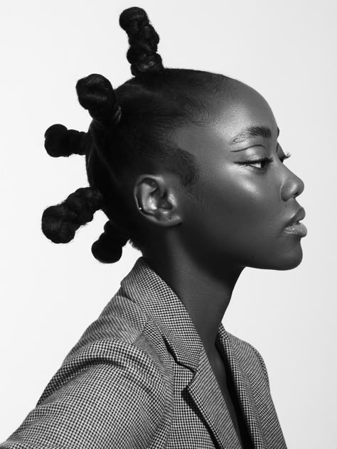 Twitter African Hairstyles For Kids, Bantu Knots, Beauty Photoshoot, Female Profile, Photoshoot Themes, Face Photography, Beauty Shoot, Side Profile, Women Photography Poses