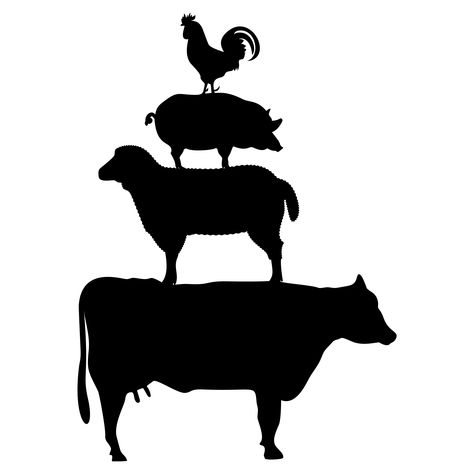 Stacked Farm Animals Stacked Farm Animals, Silhouette Printables, Farmhouse Animals, Cow Tattoo, Wood Burn Designs, Farm Animal Birthday, Farmhouse Crafts, Metal Art Decor, Showing Livestock