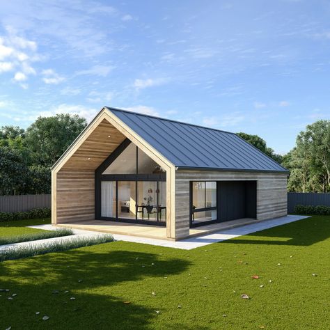 Transportable Homes, Granny Flat Plans, Skillion Roof, Gable House, Granny Flats, Alfresco Area, Casa Container, Modern Bungalow, Shed Homes