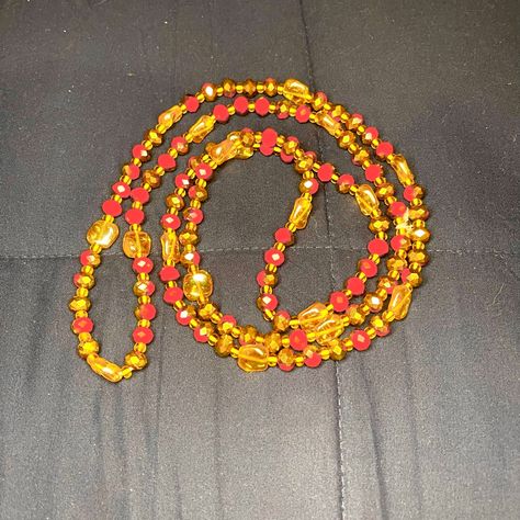 Authentic Ghanaian Waist Beads 43” (Non Stretch) These Gorgeous Ghanaian Waist Beads Were Handmade And Exported From Ghana. Made With Reinforced, Durable Beading Thread That Will Withstand Daily Wear, Showering, Exercise Etc.. Chunky Red, Gold And Transparent Beads To Adorn Your Waist Or Hip Line. Can Be Worn On Top Or Under Clothing. Again, There Is No Clasp Or Elasticity So Please Make Sure Measurements Are Right For You - Beads Measure 43”. Excellent Condition, Unused. Waist Size: 43” Waist Accessories, Floppy Sun Hats, Beading Thread, Waist Beads, Bob Styles, Elephant Print, Eyeglasses For Women, Gold Style, Square Sunglasses Women