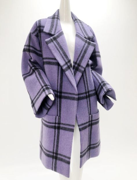 1980s Outfits, Famous Clothes, Dior Coat, Dior Jacket, Marc Bohan, Black Window, Purple Coat, Designer Coats, Black Windows