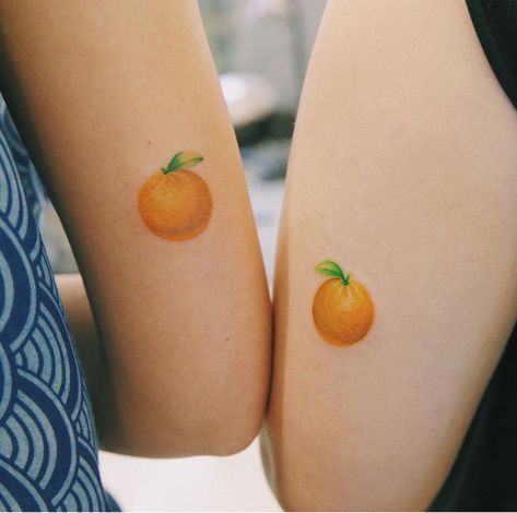 Oranges Tattoo Fruit, Tiny Orange Tattoo, Small Orange Tattoo, Orange Tattoo Fruit, Tangerine Tattoo, Clementine Tattoo, Orange Slice Tattoo, Orange Tattoo, Dna Tattoo