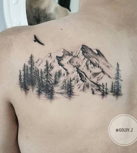 40 Landscape Tattoo Ideas | Art and Design Landscape Tattoo Ideas, Moutain Tattoos, Berg Tattoo, Mountain Tattoo Design, Tattoo Diy, Muster Tattoos, Landscape Tattoo, Cat Tattoos, Inspiration Tattoos