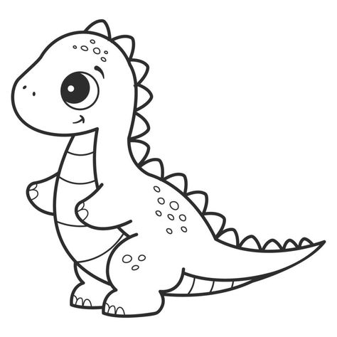 Coloring page with a picture of a cute dinosaur. Coloring book for children and adults Dinosaur Pictures To Color, Dino Coloring Pages Free Printable, Dinosaur Templates Free Printable, Dinosaur Coloring Pages Free Printable, Dino Coloring Pages, Free Dinosaur Coloring Pages, Coloring Pages Dinosaur, Printable Dinosaur Coloring Pages, Animal Coloring Sheets