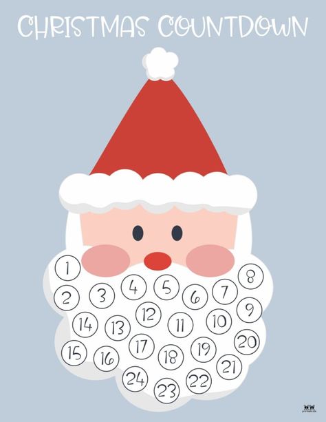 Choose from one of 10 unique Santa Beard Countdown Calendars to help your kids count down the days until Christmas. Print from home! 100% FREE! Santa Countdown Printable, Santa Beard Countdown Free Printable, Santa Beard Countdown, Santa's Beard Countdown, Countdown For Kids, Santa Countdown, Counting For Kids, Santa Beard, Santa Head