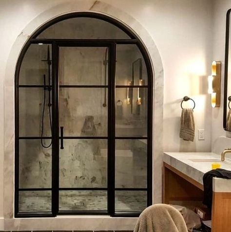 Steel Shower Door, Edwardian Bathroom, Black Shower Doors, Bathroom Glass Door, Framed Shower Door, Steel Doors And Windows, Glass Shower Door, Plastic Curtains, Steel Door