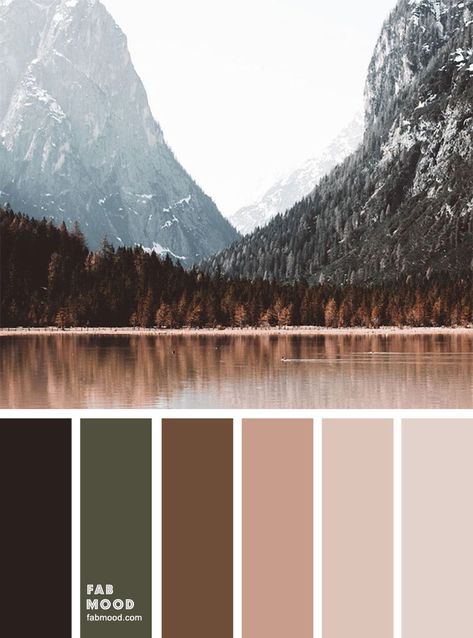 winter mood color palette, dark green and peach, color scheme, winter color combos #colors #winter #colorpalette Color Palette Dark, Brown Color Schemes, Winter Color Palette, Winter Mood, Brown Color Palette, Mood Colors, Living Room Color Schemes, Color Meanings, Room Color Schemes