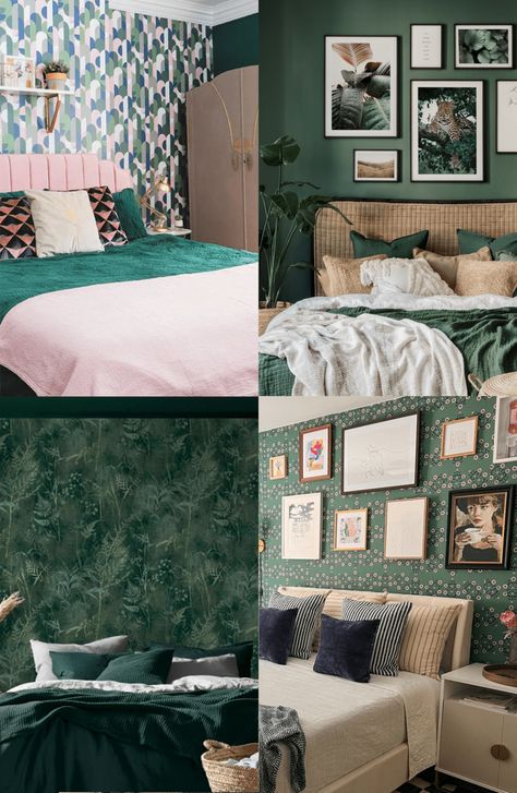 Emerald green is a luxurious rich shade to include in your interior decor. So get inspired by our selection of emerald green bedroom ideas. Emerald Curtains Bedroom, Green White Bedroom, Green Girls Room, Emerald Green Bedroom, Emerald Curtains, Emerald Green Bedrooms, Lime Green Bedrooms, Green Bedroom Ideas, Wallpaper Walls Bedroom