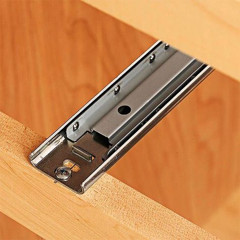 Installing Drawer Slides, Dresser Drawer Slides, Wood Drawer Slides, How To Make Drawers, Building Kitchen Cabinets, Diy Drawers, Dresser Drawer, Wooden Drawers, Diy Home Repair