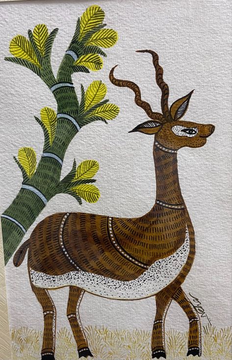 Gond Motifs, Gond Art Motifs, Gond Painting Design, Gonda Art, Phad Painting, Gond Art, Gond Painting, Cats Art Drawing, Gold Art Painting