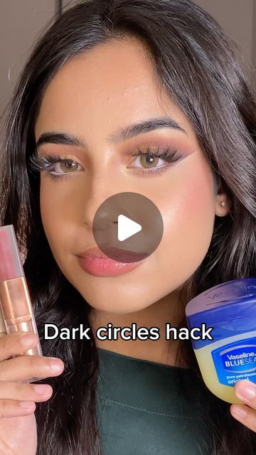 Bisma Faraz on Instagram: "This hack literally works for dark circles! Just apply l red lipstick on top of any moisturiser or vaseline🤍 Game changer!!   SAVE AND SHARE FOLLOW @bronzedandbouje FOR MORE  #wakeupandmakeup #makeuptutorial #makeupvideos #makeuphacks #diy #hudabeauty #reels #concealer #makeupideas #reelsinstagram #explore #makeupartist #makeup" Dark Circles Makeup Tricks, How To Conceal Dark Circles, How To Cover Dark Circles, Hide Dark Circles With Makeup, Makeup For Dark Circles, Best Concealer For Dark Circles, Diy Concealer, Dark Circles Makeup, Flower Lipstick