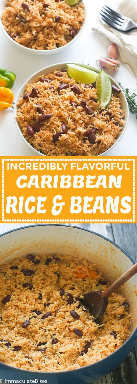 Caribbean Rice and Beans - Immaculate Bites Caribbean Rice And Beans, Caribbean Rice, Creole Spice, Group Food, Carribean Food, Rice And Beans, Caribbean Food, Simple Breakfast, Rice And Peas