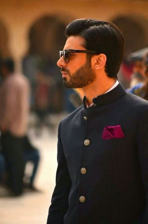 with-a-cultural-outfit Fawad Khan Hairstyles-18 Top Haircuts of Fawad Khan of all time Fawad Khan Khoobsurat, Engagement Dress For Men, Fawad Khan, Must Have Accessories, Prince Coat, Groom Dress Men, Indian Groom Wear, Wedding Dresses Men Indian, Sajal Ali