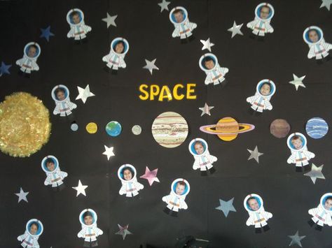 Space Themed Classroom, Space Bulletin Boards, Orla Infantil, Space Theme Classroom, Space Lessons, Space Preschool, Space Classroom, Space Unit, Outer Space Theme