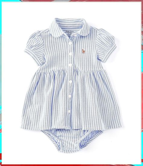 Looking for the cutest baby girls clothes ideas for every occasion? Check out our top 10 picks that will make your little one the best-dressed in the room! From casual to formal, we've got you covered with the latest trends in baby fashion. Shop now for the perfect outfit for your little princess! Classic Baby Clothes, Ralph Lauren Baby Girl, Oxford Dress, Shirtdress, Future Baby