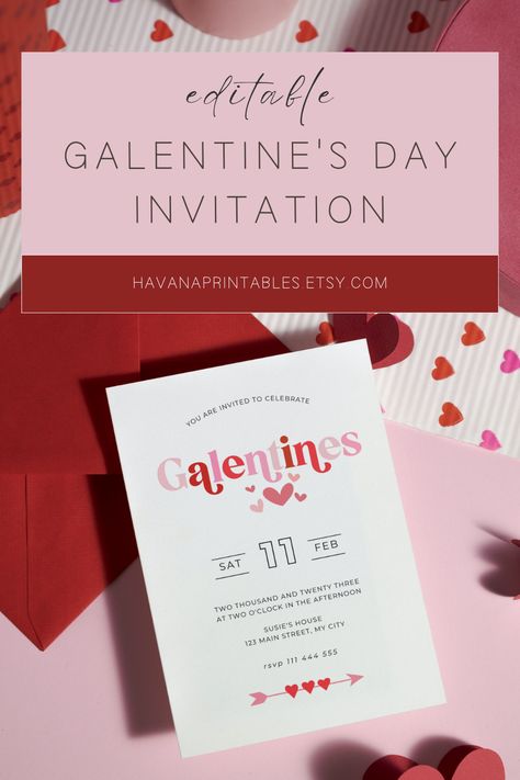 Get the girls together for brunch and bubbles to celebrate Galentine's Day. This invitation can be easily edited in Canva. Change the date, time, location and font to suit you. Not too sure how to use Canva? You'll get a completely FREE bonus Canva Basics e-book with your purchase! Galentines Party Invitations Free, Valentines Day Invite, Galentines Brunch Invitation, Galentines Party Invites, Valentines Party Invite, Valentine’s Day Invitation, Galentines Invite Ideas, Galentines Party Invitation, Valentines Invite