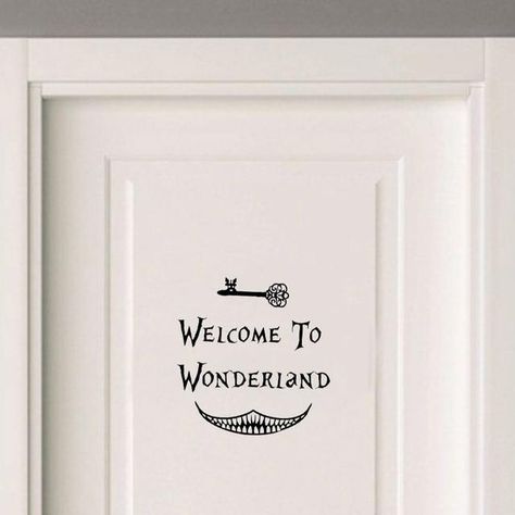 Painted Bedroom Doors, Welcome To Wonderland, Deur Sticker, Vinyl Door, To Wonderland, Vinyl Doors, Bedroom Wall Designs, Wall Painting Decor, Door Decals