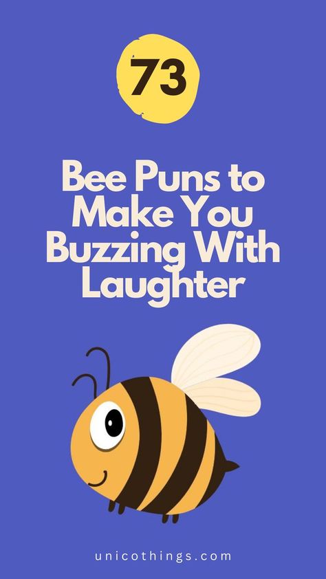 Ready to create a hive of laughter? Our collection of hilarious bee puns will have you buzzing with joy 😅 Bee Humor, Bee Puns, Pun Quotes, Bee Quotes, Witty Comebacks, Double Entendre, Bee Cards, Sweet Quotes, Bee Theme