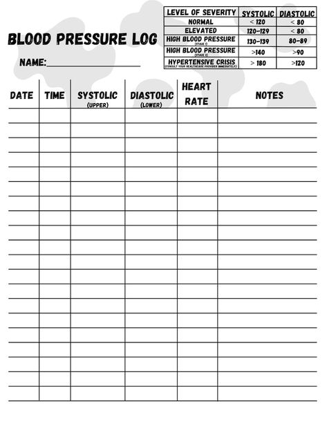 Blood Pressure Log, Digital Download - Etsy Australia Housekeeping Business, Blood Sugar Tracker, Blood Pressure Log, Medical Binder, Blood Pressure Chart, Bookkeeping Business, Creating A Bullet Journal, Biology Lessons, Book Log