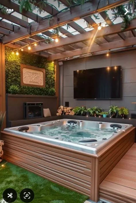 Jacuzzi Outdoor Ideas, Backyard Hot Tub Ideas, Hot Tub Deck Design, Jacuzzi Ideas, Outdoor Whirlpool, Ideas De Piscina, Outdoor Jacuzzi, Backyard Spa, Ideas Terraza