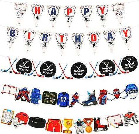 Amazon.com: 5 Pieces Ice Hockey Birthday Decorations Hockey Party Favors Ice Hockey Birthday Banners Hockey Birthday Party Supplies Hockey Decor for Kids Hockey Fans Birthday Themed Party Decorations Supplies : Toys & Games Hockey Birthday Decorations, Hockey Party Favors, Hockey Birthday Party, Hockey Birthday Parties, Hockey Decor, Hockey Party, Hockey Birthday, Hockey Kids, Birthday Banners