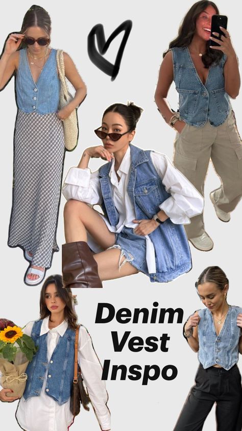 Denim Vest Outfits Denim Vest Outfits, Denim Vest Outfit, Vest Outfits, Denim Vest