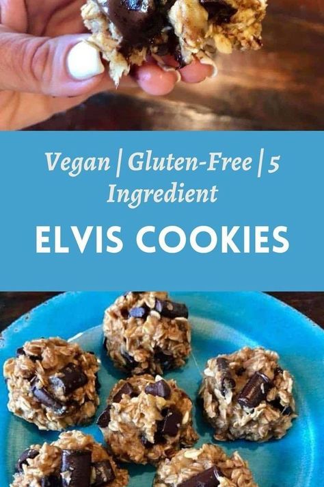 These lighter 5-Ingredient Guilt-free Elvis Cookies will definitely satisfy any sweet cravings, and in just a few easy steps! Elvis Cookies, Big Chocolate, Cookies Vegan, Ingredient Labels, Gluten Free Banana, Sweet Cravings, Vegan And Gluten Free, Healthy Sides, Chocolate Craving