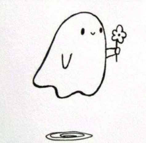 Cute Ghost Icon Aesthetic, Ghost Aesthetic Drawing, Ghost Doodle Cute, Ghost Drawing Aesthetic, Cute Ghost Doodles, Ghost Doodles, Ghost Doodle, Dibujo Simple, Small Drawings