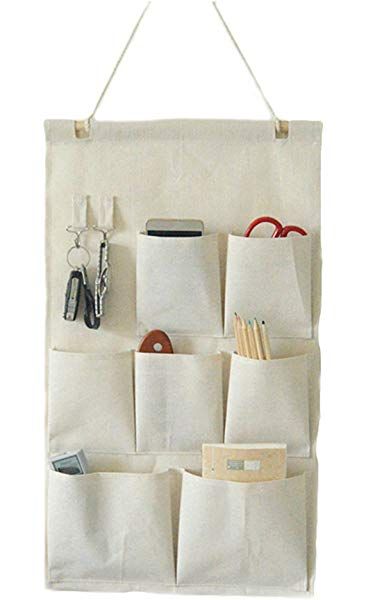 SFGHOUSE Wall Door Hanging Storage Bags Closet Hanging Organizer Storage Pockets Cotton Line Striped 13 Pockets: Amazon.com: Kitchen & Home Wand Organizer, Over The Door Organizer, Wall Hanging Storage, Hanging Closet, Door Organizer, Hanging Organizer, Closet Organizers, Hanging Bag, Hanging Storage