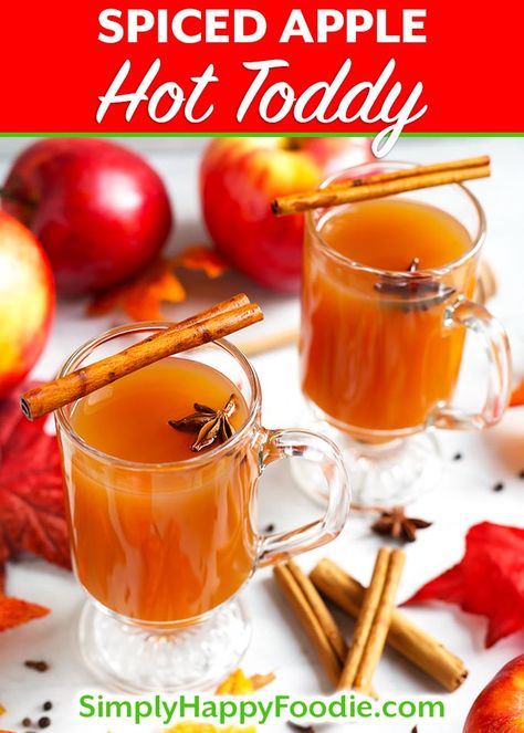 Hot Apple Cider Cocktails Fall, Hot Apple Toddy, Hot Toddy With Apple Cider, Fall Hot Toddy Recipe, Fall Hot Toddy, Hot Spiced Cider Recipe, Hot Apple Toddy Recipe, Apple Cider Hot Toddy Recipe, Hot Toddy Recipe Apple Cider