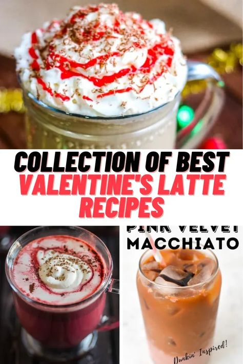 Valentine Latte Ideas #Coffee #Latte #ValentinesDay #Valentines #LatteRecipes #CoffeeRecipes Valentines Drinks Coffee, Valentines Latte Drinks, Valentine’s Day Latte Ideas, Coffee Shop Valentine Ideas, February Coffee Drinks, Valentines Day Coffee Drinks, Valentines Coffee Drinks, Latte Flavor Ideas, Spring Coffee Drinks