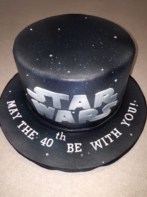 May the 40th be with you. Star Wars May The 40th Be With You Cake, May The Forties Be With You Cake, Star Wars 40th Birthday, Birthday Cake Ideas For Adults, Birthday Greetings For Girlfriend, Star Wars Cakes, Joey Birthday, Darth Vader Cake, 40th Birthday Ideas