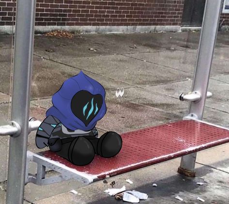 Valorant character Omen as chibi Form sits sadly at a bus stop Omen Valorant Icons, Cute Omen Valorant, Omen Fanart Valorant, Omen Pfp, Omen Valorant Fanart, Valorant Meme, Omen Fanart, Valorant Fanart, Omen Valorant