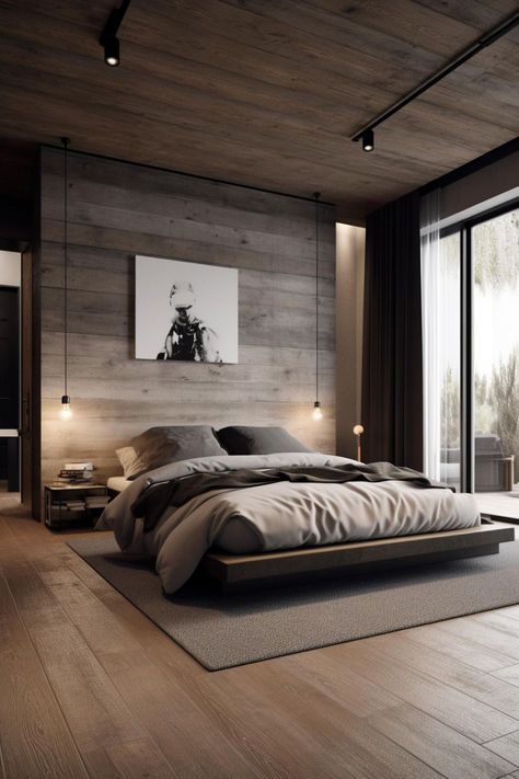 Large Modern Bedroom Ideas, Master Bedrooms Modern Design, Modern House Bedroom, Modern Rustic Bedrooms, Fall Bedroom Ideas, Cozy Fall Bedroom, House Bedrooms, Fall Bedroom, Modern Bedroom Design