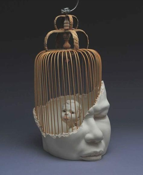 Caged Mind Art, Inner Mind Art, Deep Meaning Sculptures, Meaningful Sculptures Art, Johnson Tsang Sculpture, Sculptures With Meaning, Cool Art Sculptures, Sculptures With Deep Meaning, Emotionalism Art Sculpture